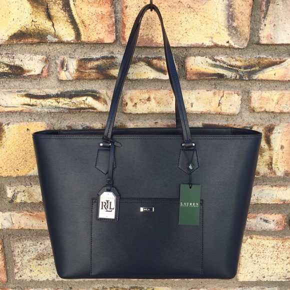 Ralph Lauren Handbags - SOLD Ralph Lauren Lowell Classic Navy Tote Bag